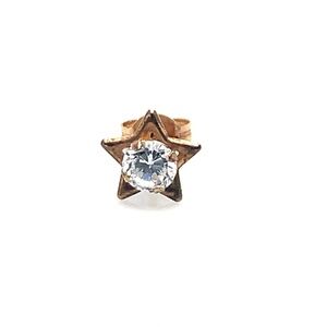 10k Gold Star Single Earring with Clear Gem ONLY 1